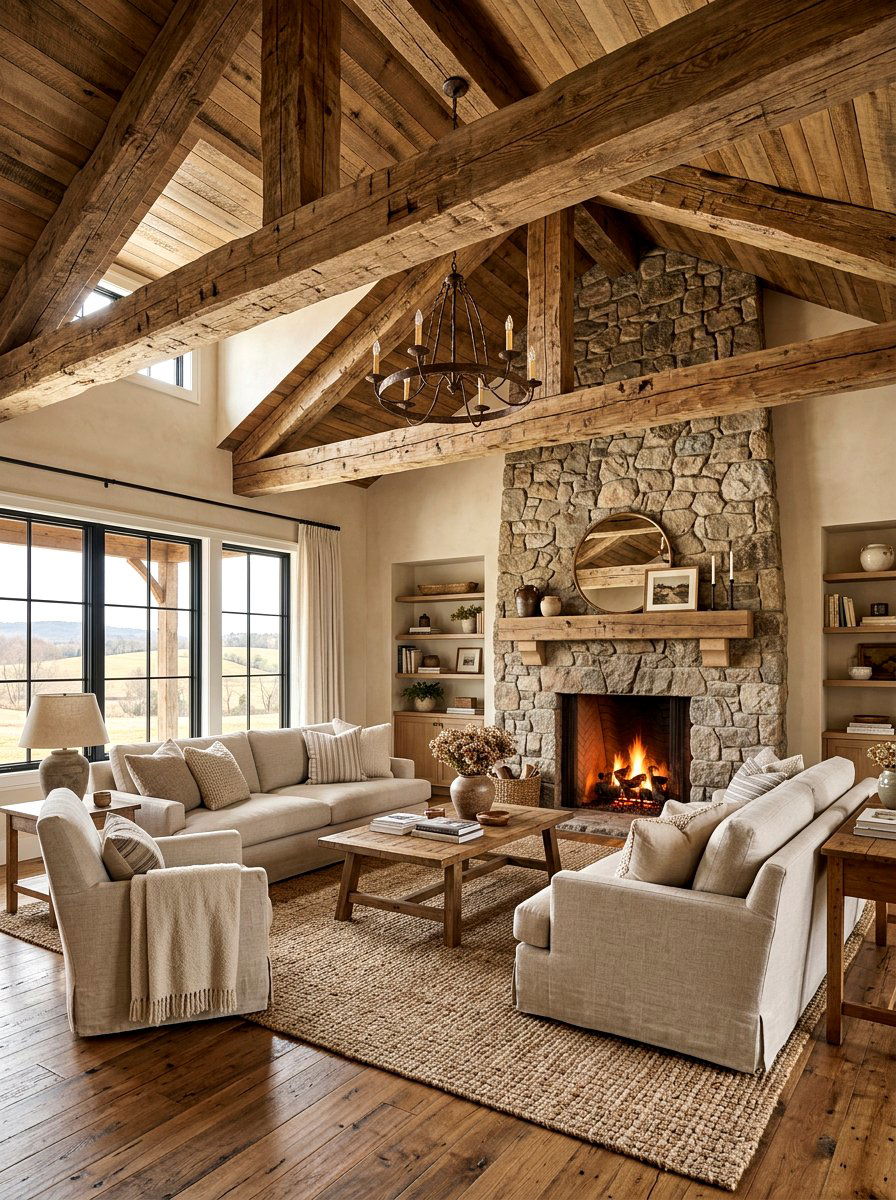 Reclaimed Wood Ceiling Beams - 30 rustic beam ceiling ideas