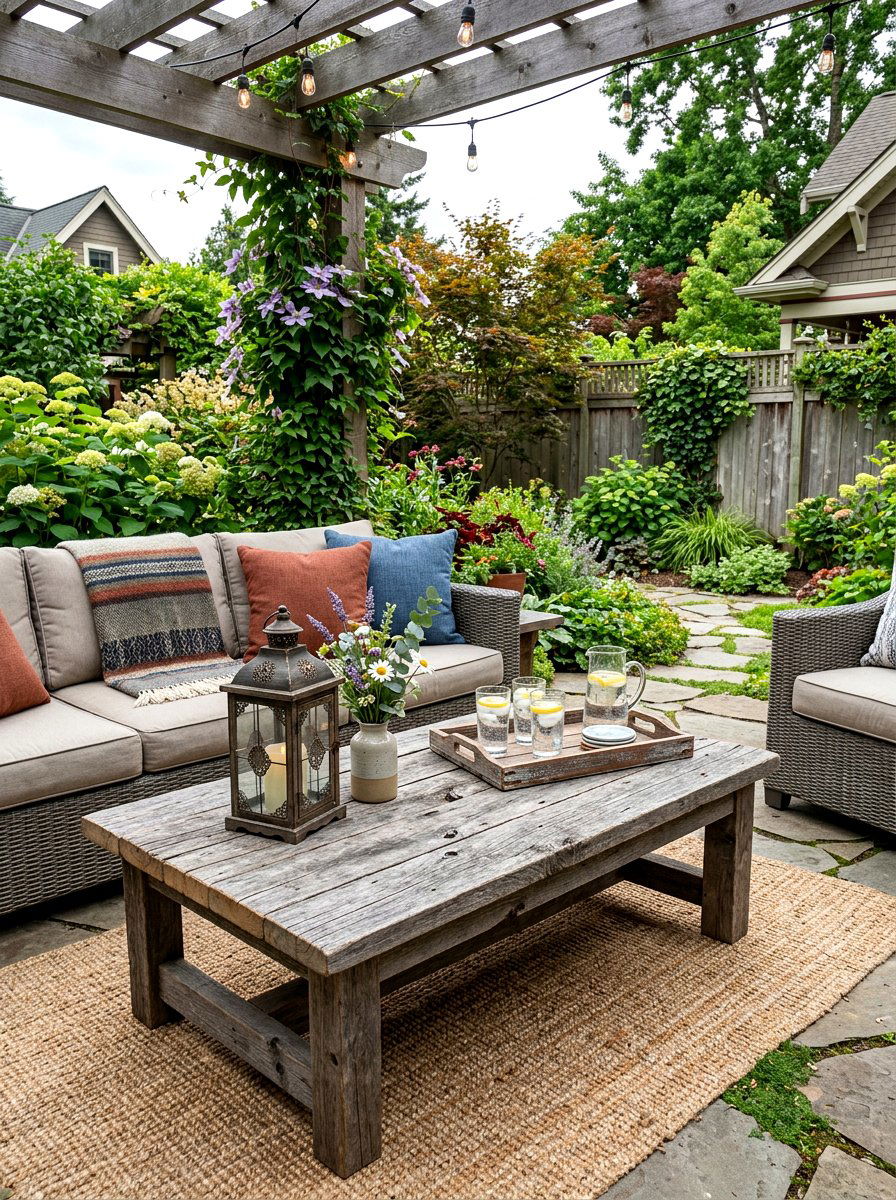 Reclaimed Wood Coffee Table - 30 budget outdoor furniture ideas