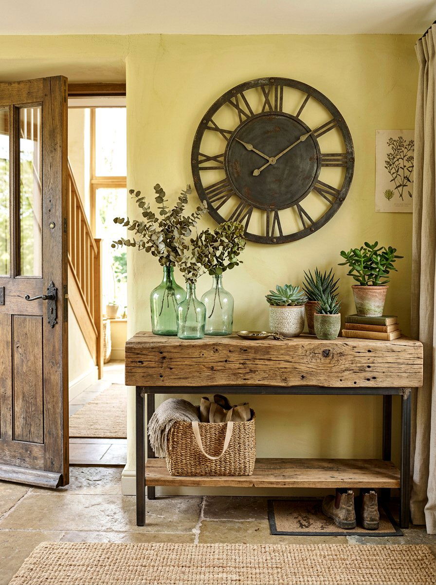 Reclaimed Wood Console Table - 30 front hall console ideas