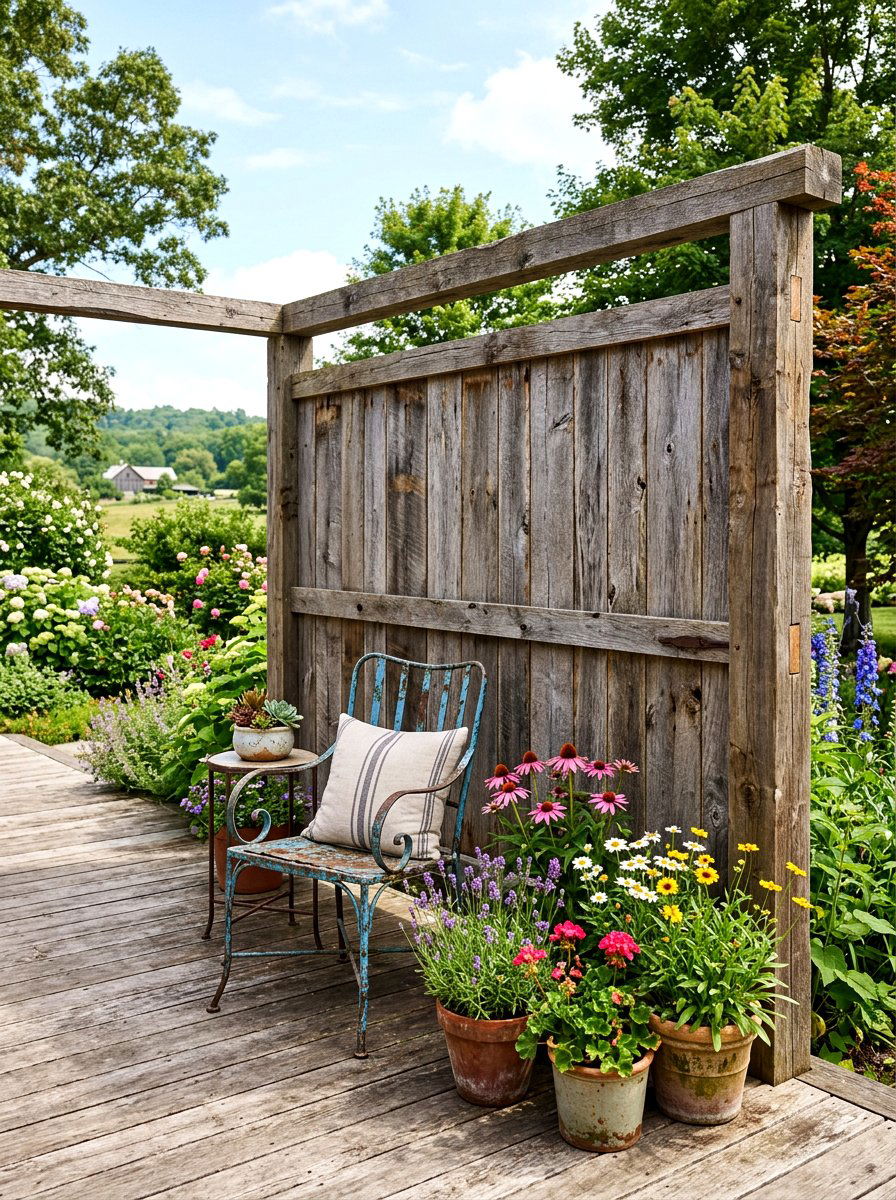 Reclaimed Wood Deck Privacy - 30 deck privacy ideas