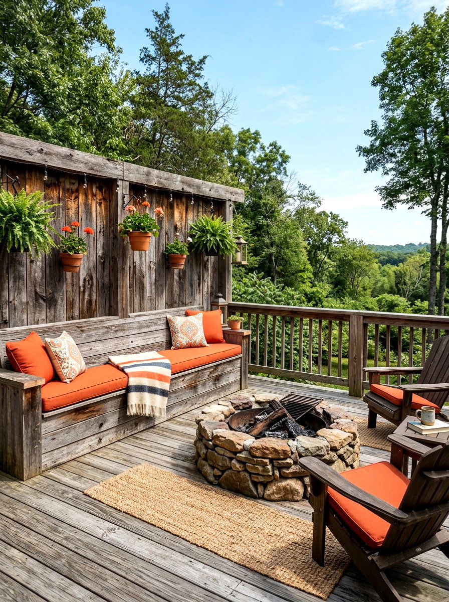 Reclaimed Wood Deck Wall - 30 deck privacy wall ideas