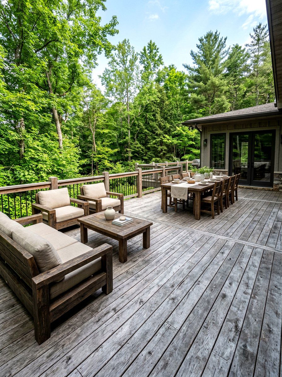 Reclaimed Wood Deck - 30 rustic deck ideas