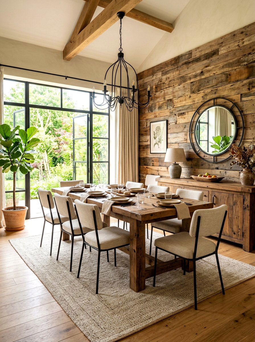 Reclaimed Wood Dining Room - 30 farmhouse dining room ideas