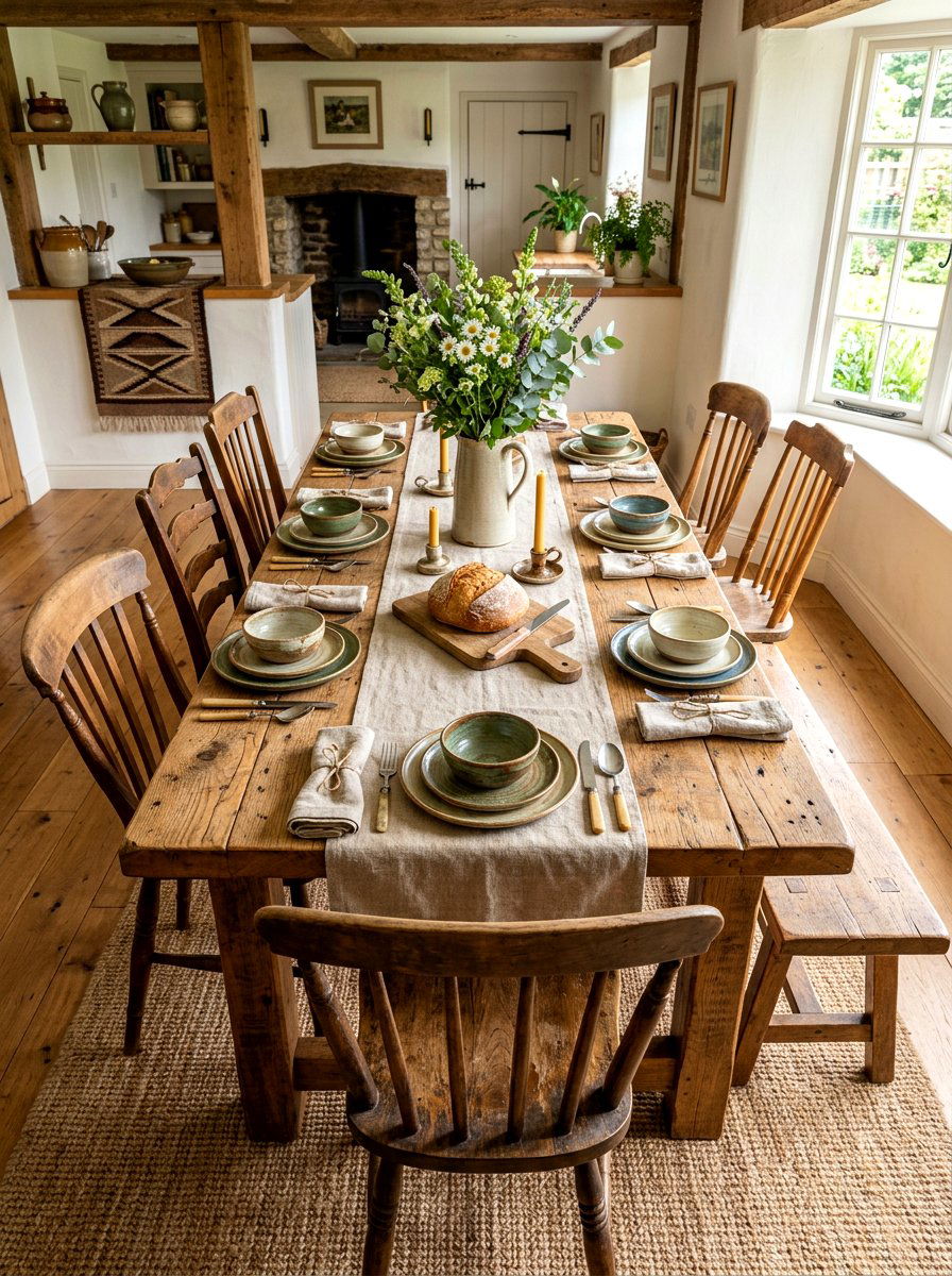 Reclaimed Wood Dining Table - 30 rustic dining room ideas