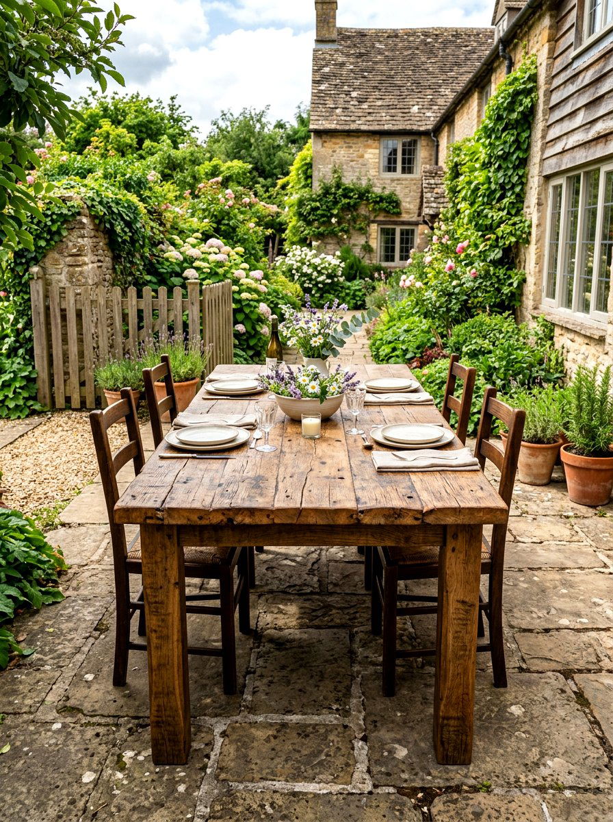 Reclaimed Wood Dining Table - 30 rustic outdoor furniture ideas