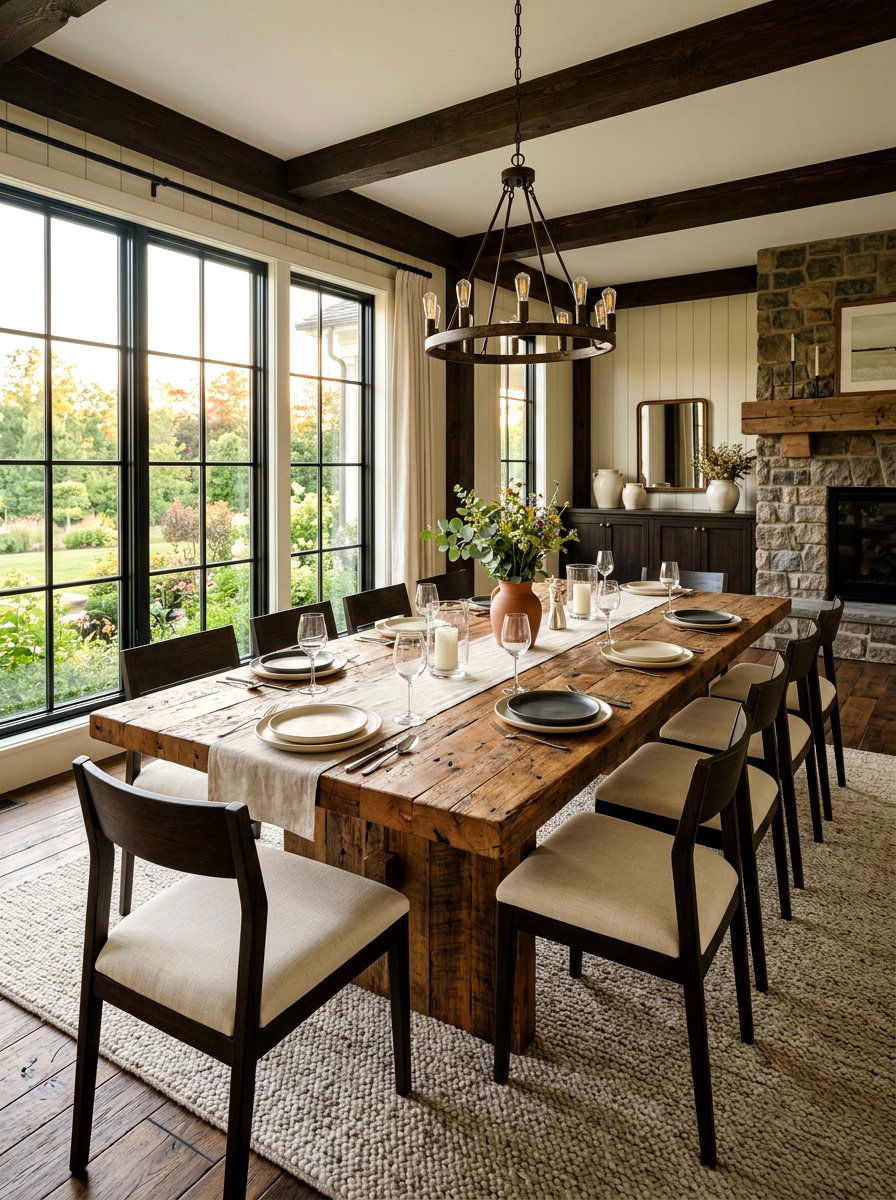 Reclaimed Wood Dining Table - 30 nontoxic home decor ideas
