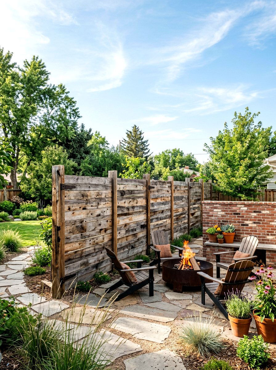 Reclaimed Wood Fence - 30 wooden fence ideas
