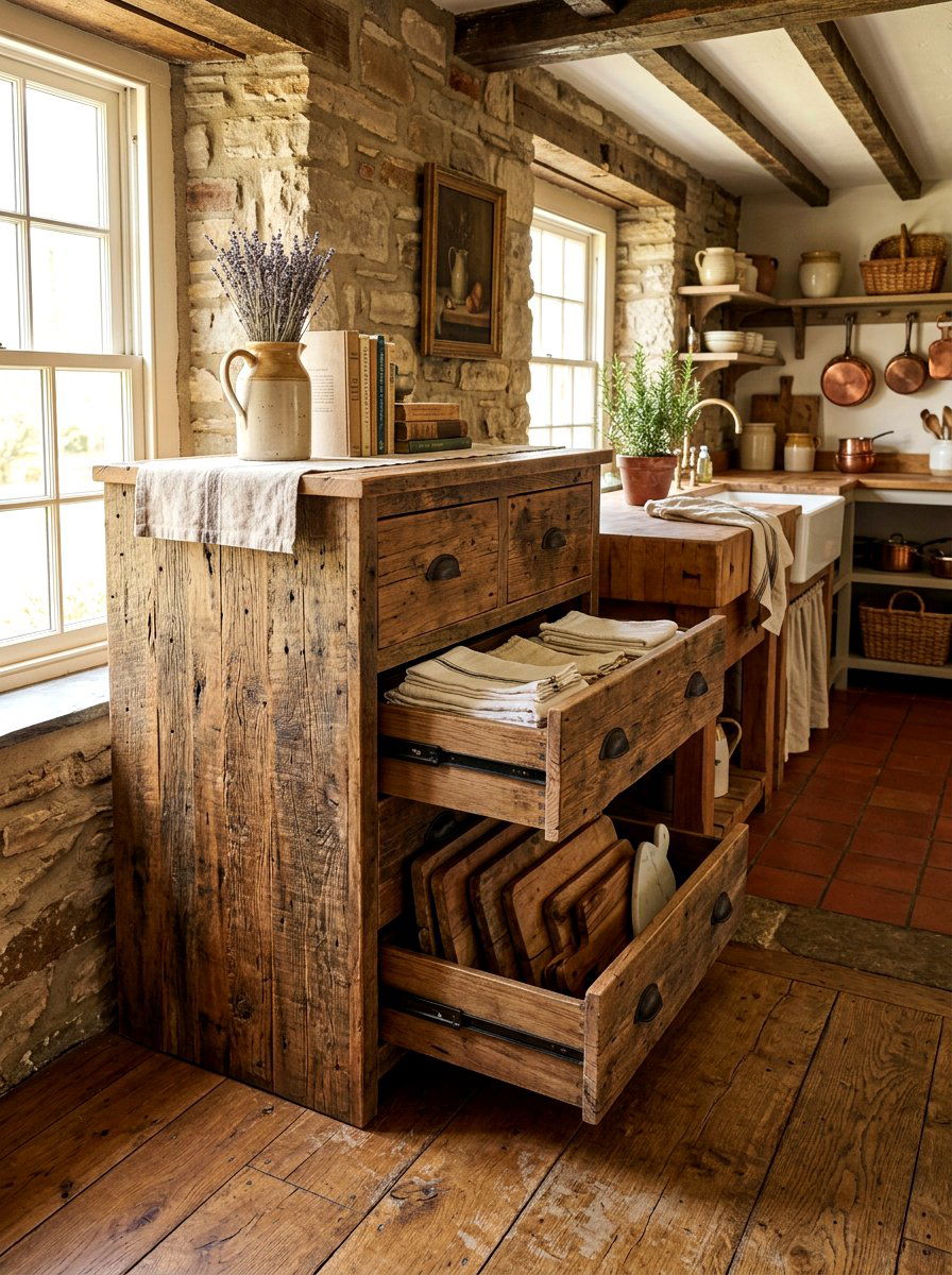 Reclaimed Wood File Drawer Unit - 30 file drawer kitchen ideas