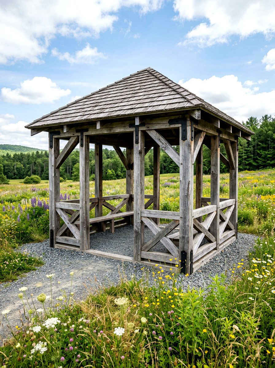 Reclaimed Wood Gazebo - 30 rustic gazebo ideas