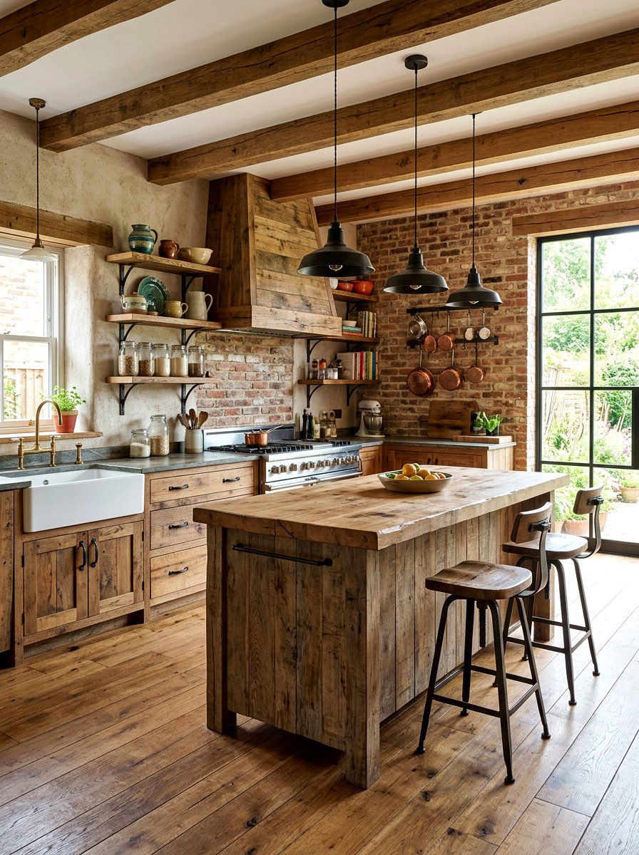Reclaimed Wood Kitchen - 30 cottage kitchen ideas