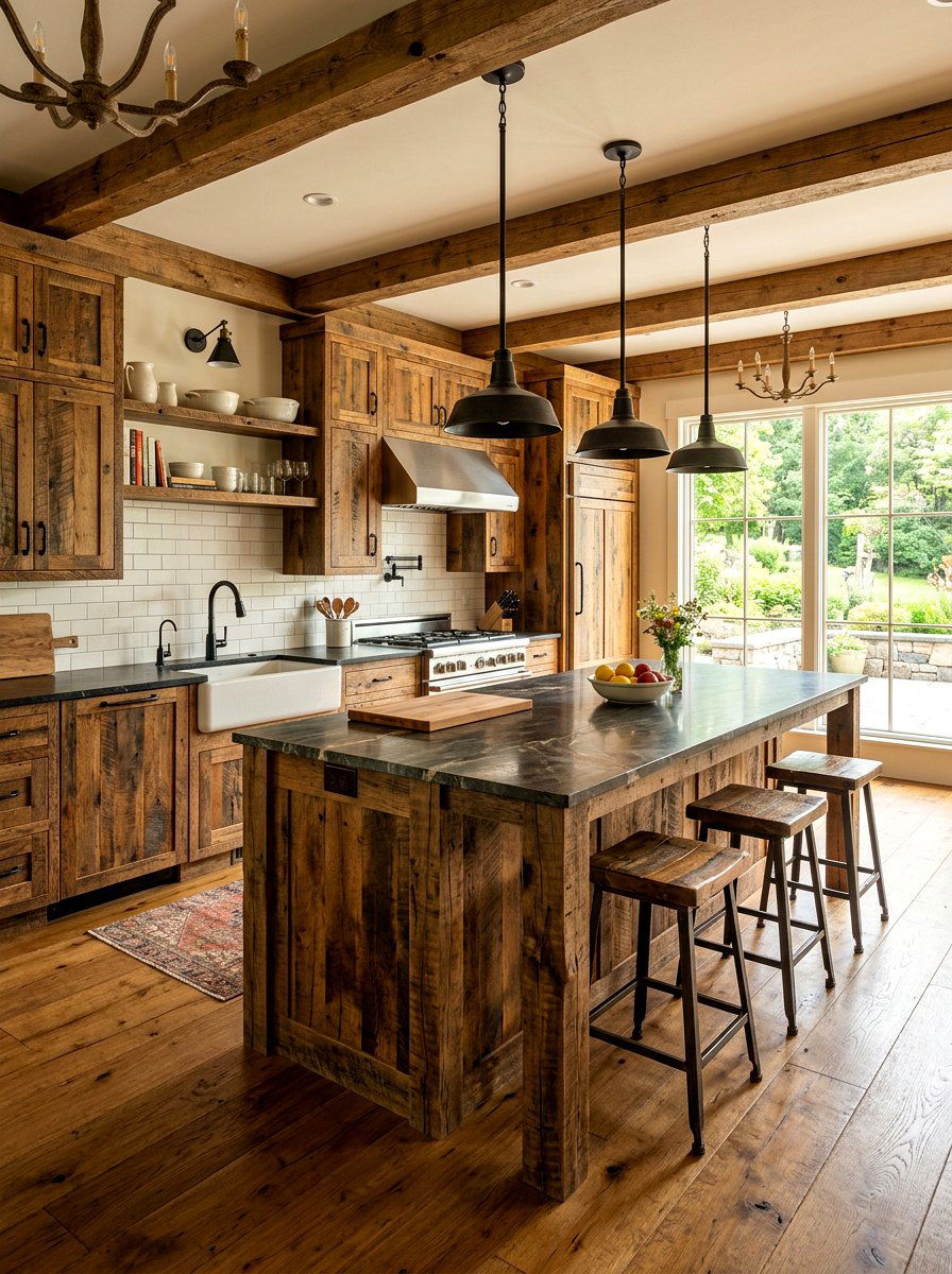 Reclaimed Wood Kitchen - 30 rustic kitchen ideas