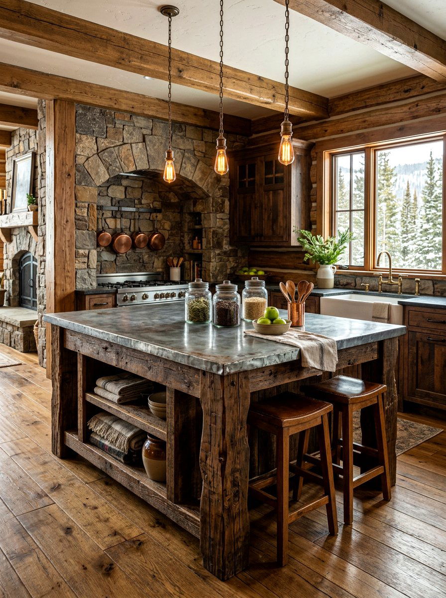Reclaimed Wood Kitchen Island Rustic - 30 small island kitchen ideas