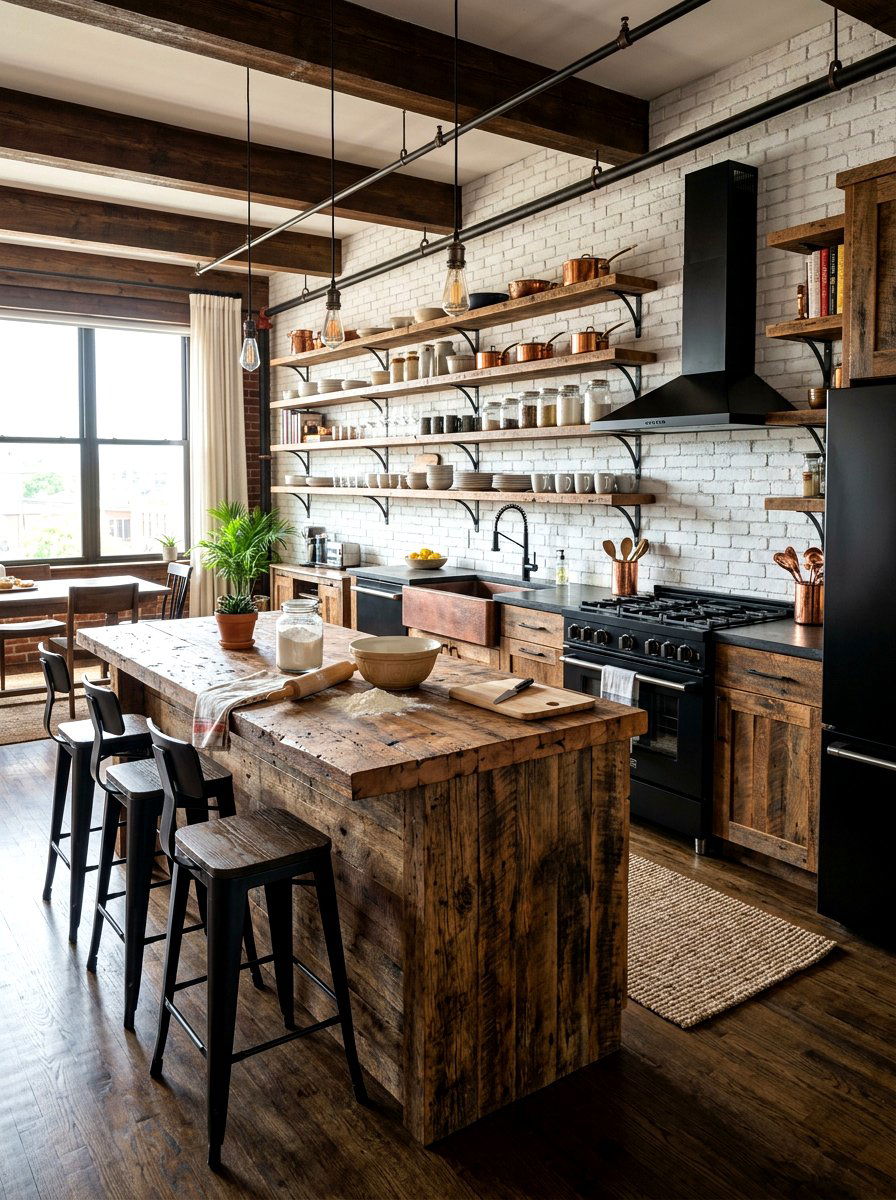 Reclaimed Wood Kitchen Theme - 30 pastry corner kitchen ideas