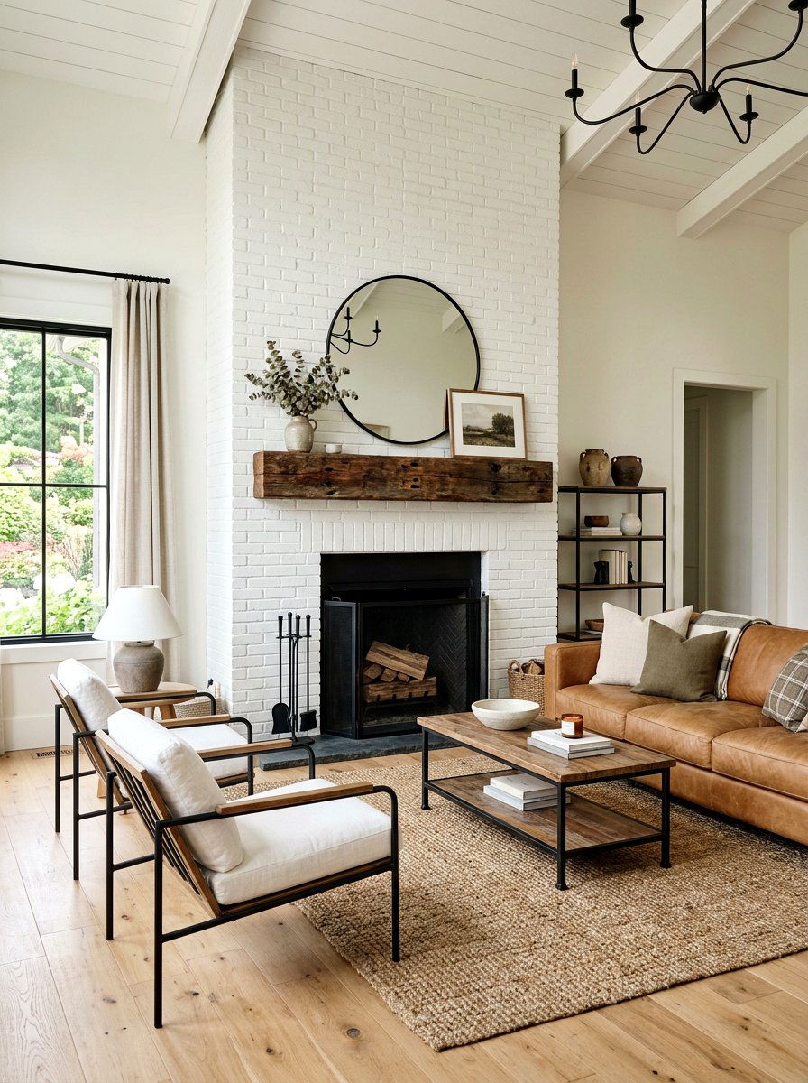 Reclaimed Wood Mantel - 30 wood mantel beam ideas