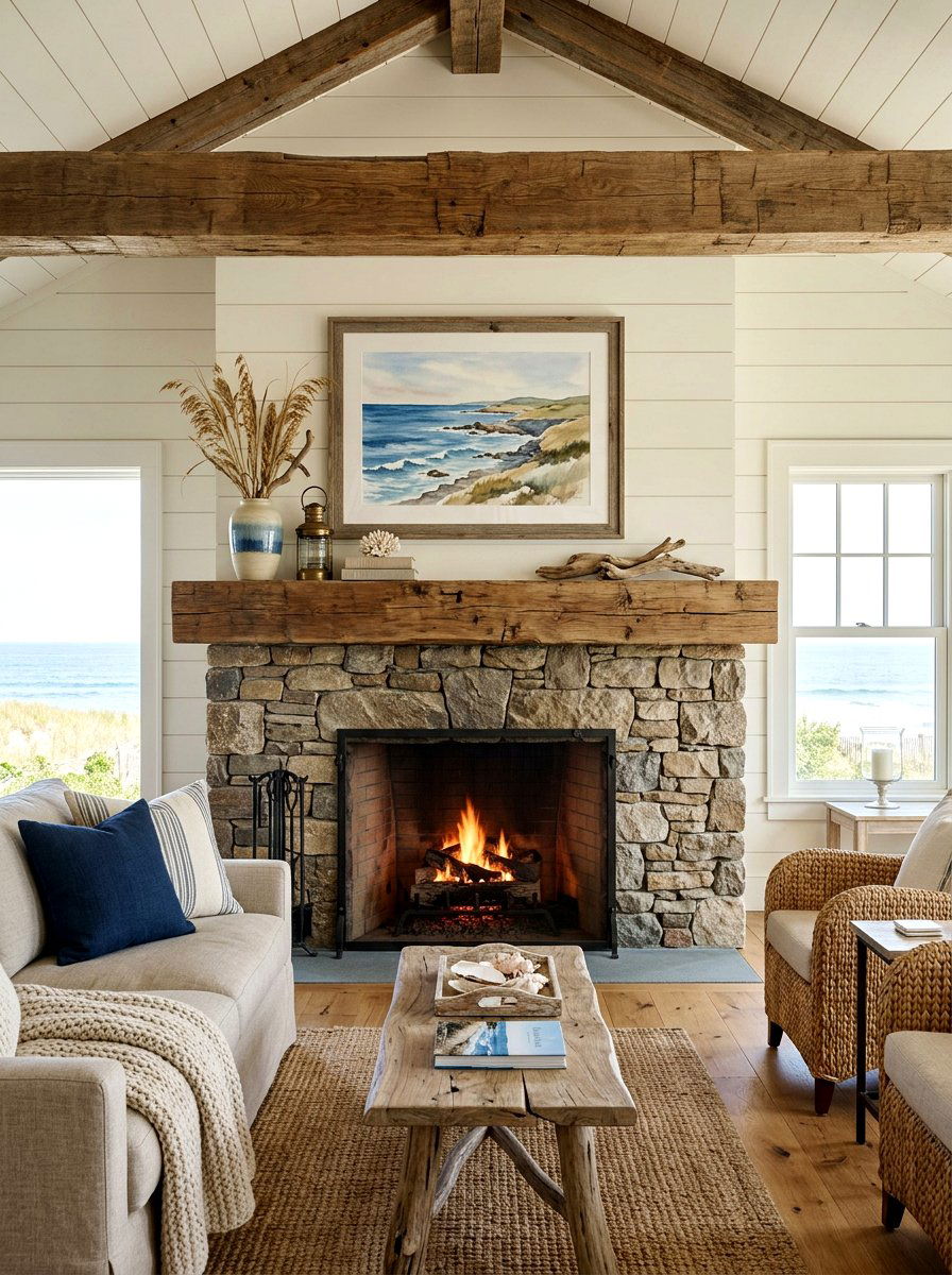 Reclaimed Wood Mantle - 30 California casual living room ideas