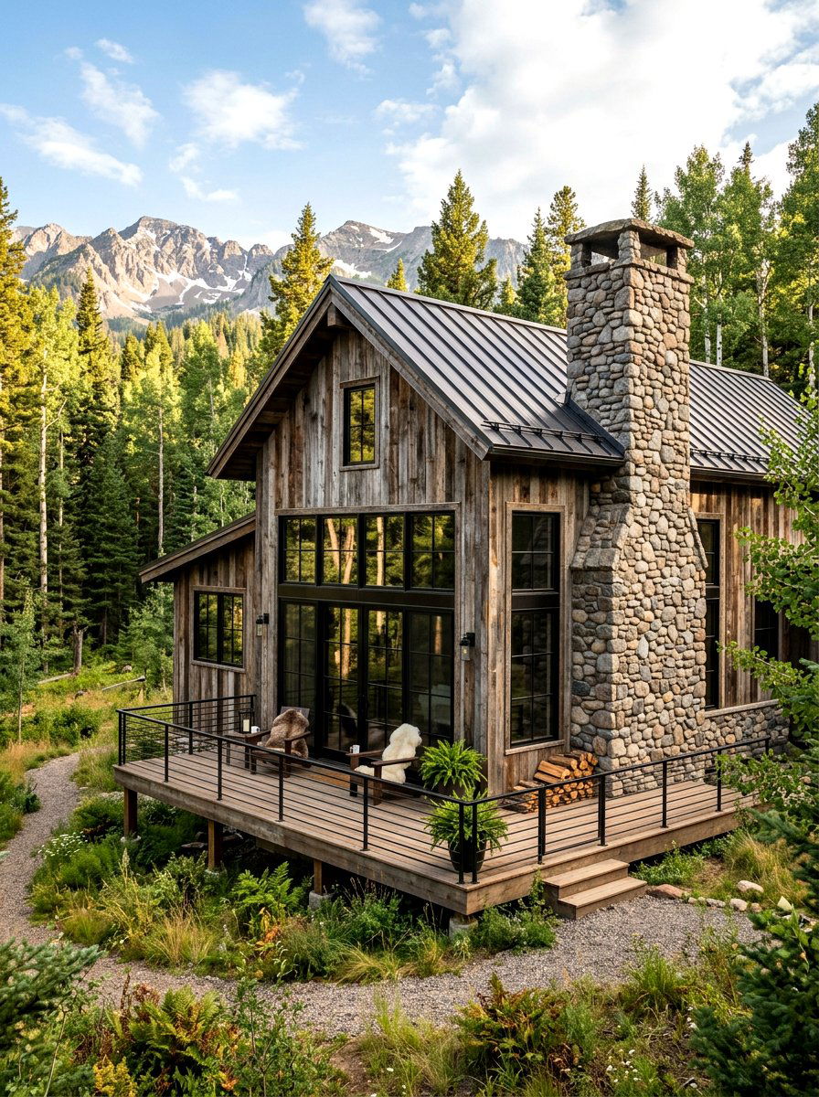 Reclaimed Wood Mountain Exterior - 30 mountain house exterior ideas
