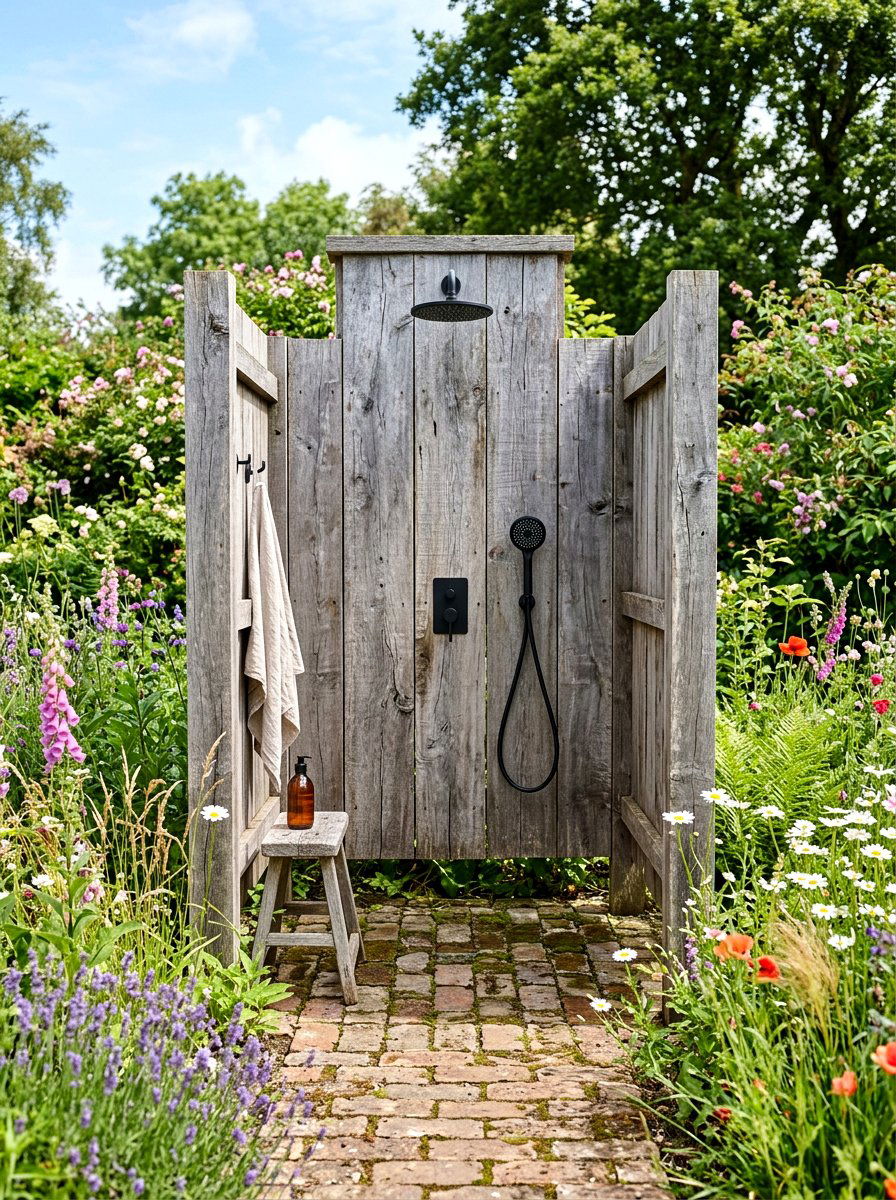 Reclaimed Wood Outdoor Shower - 30 outdoor shower ideas