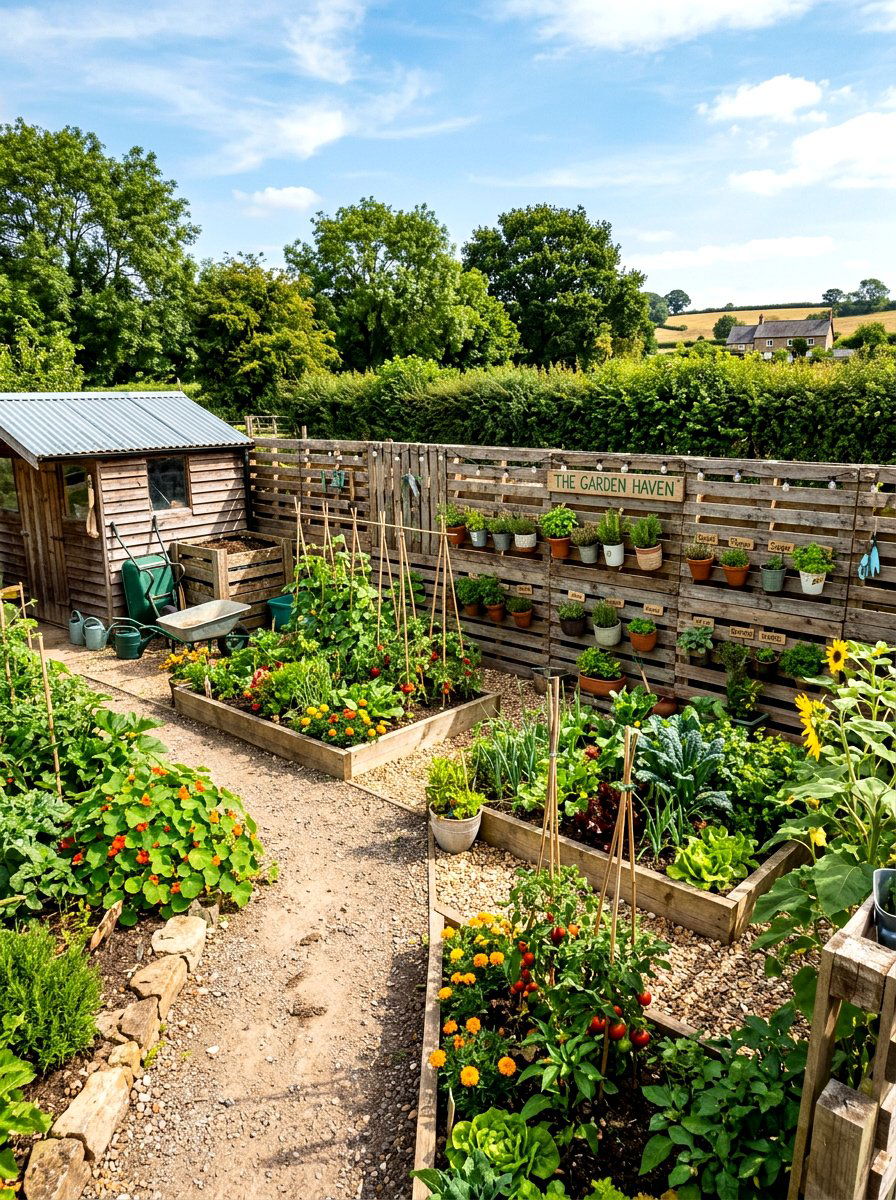Reclaimed Wood Pallet Fence - 30 herb garden fence ideas