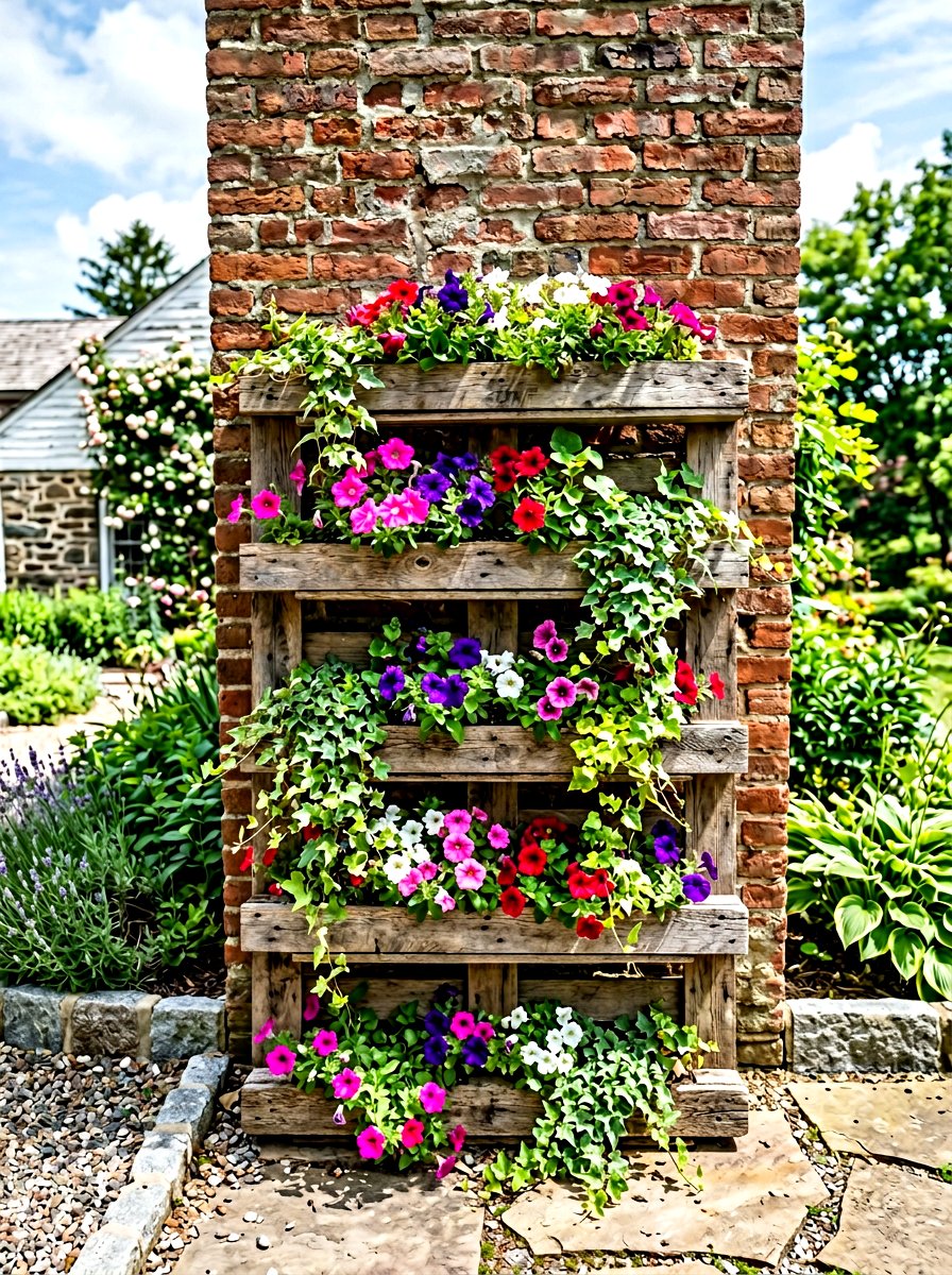 Reclaimed Wood Pallet Planter - 30 rustic vertical garden ideas