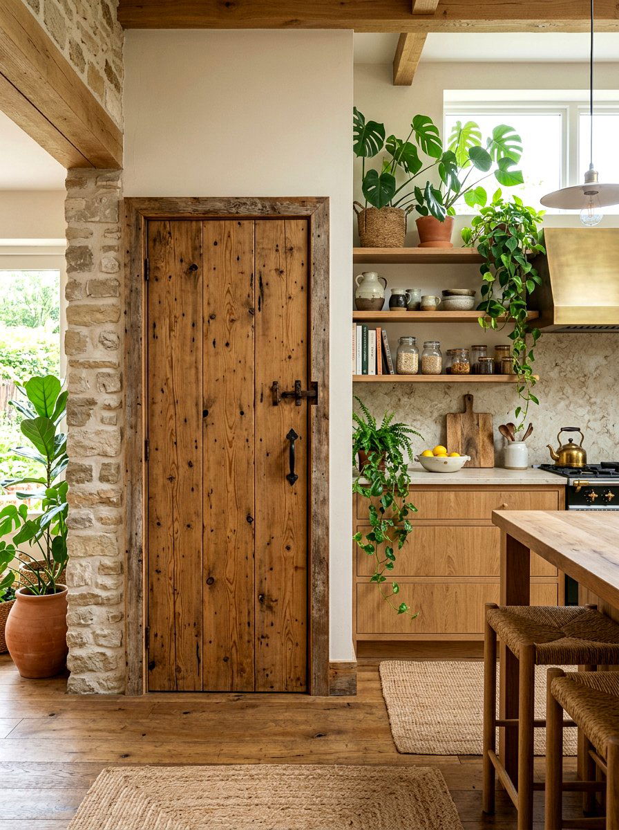 Reclaimed Wood Pantry Door - 30 pantry door ideas