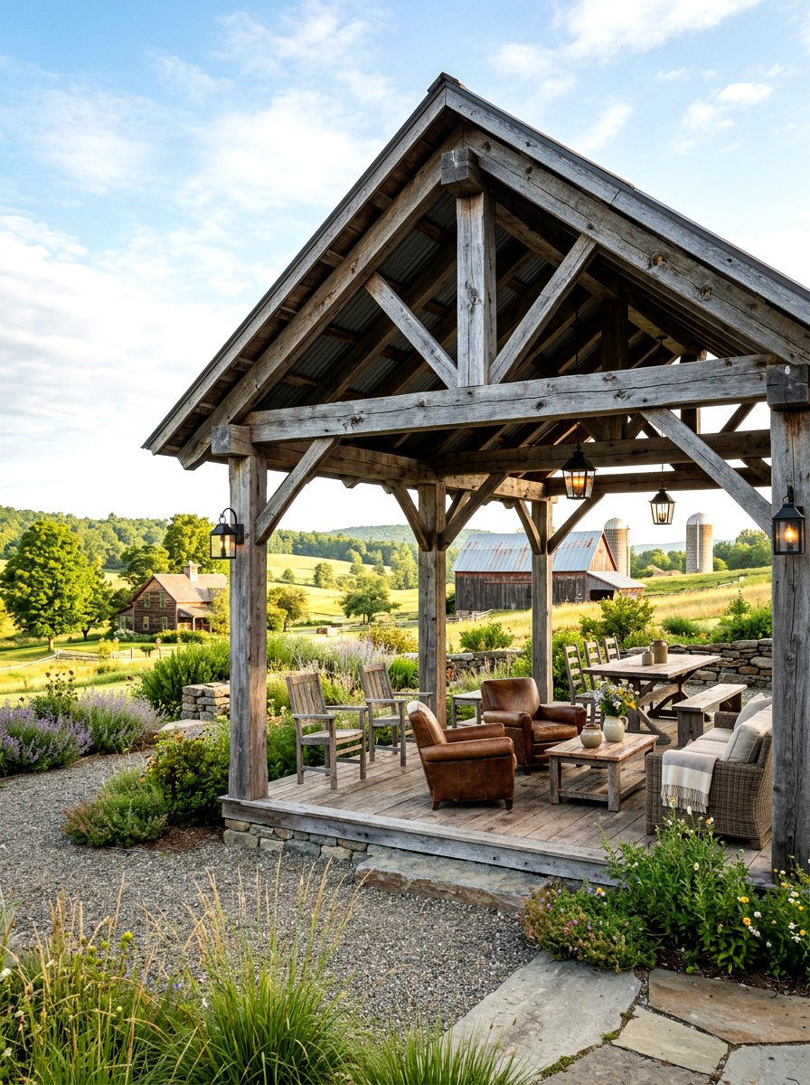 Reclaimed Wood Pavilion - 30 rustic pavilion ideas