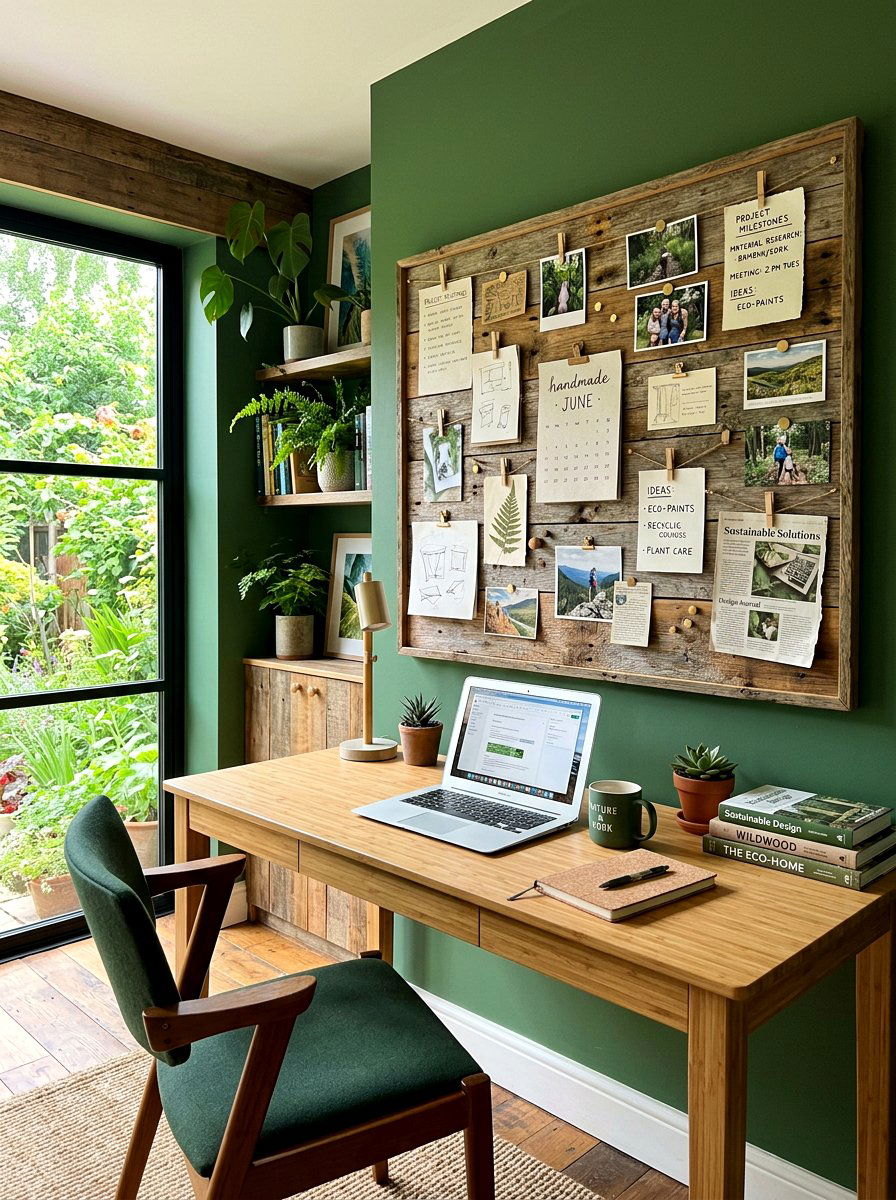 Reclaimed Wood Pinboard - 30 office pinboard ideas