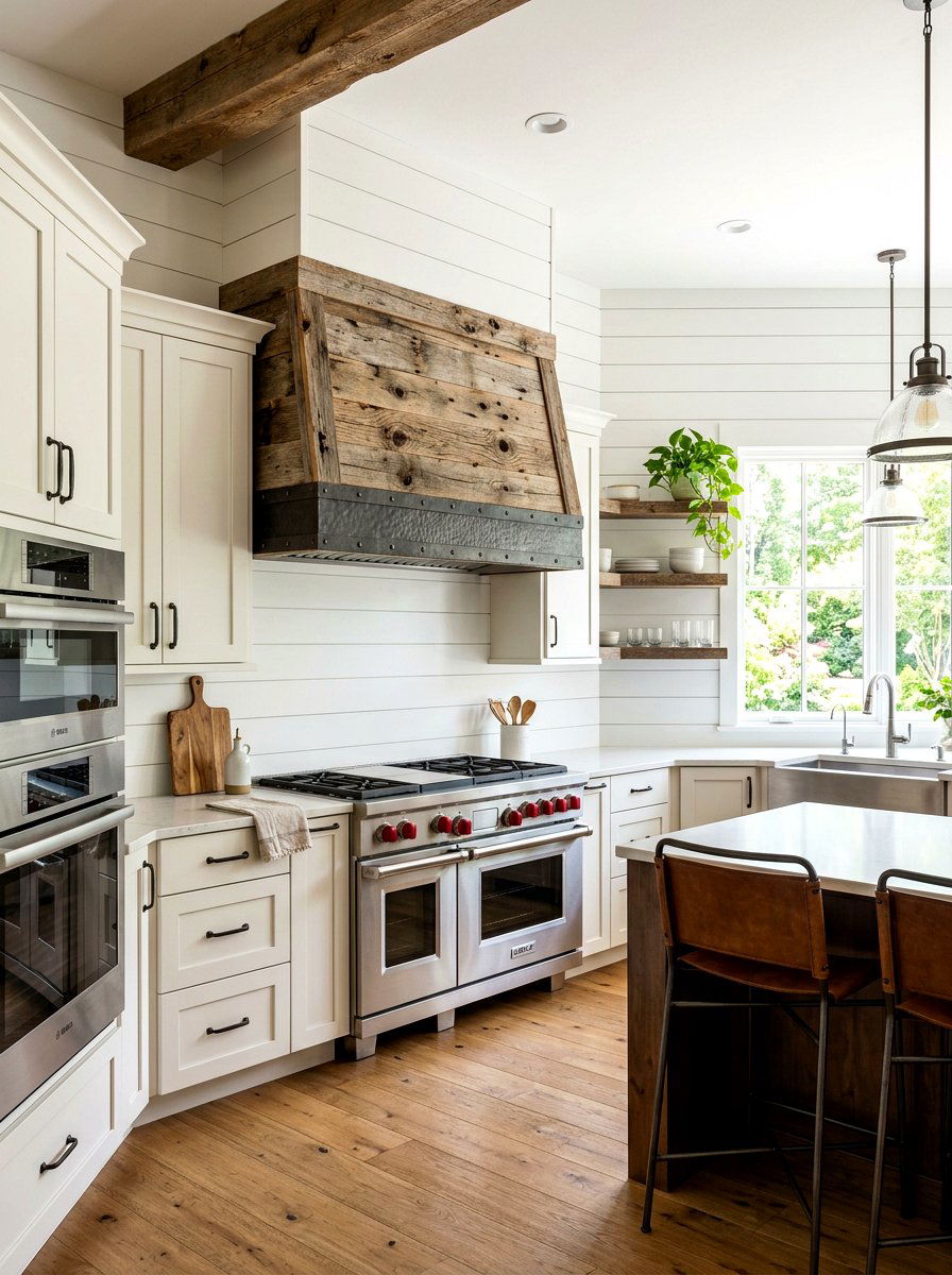 Reclaimed Wood Range Hood - 30 range hood design ideas