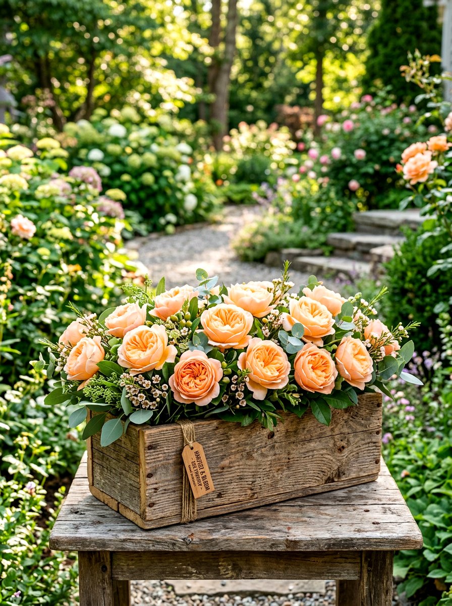 Reclaimed Wood Rose Box - 30 porch rose planter ideas