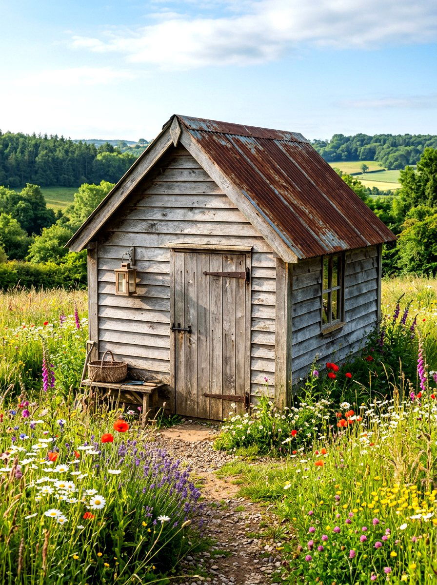 Reclaimed Wood Shed - 30 farmhouse shed ideas