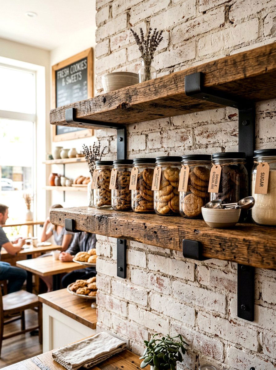Reclaimed Wood Shelf - 30 cookie station ideas