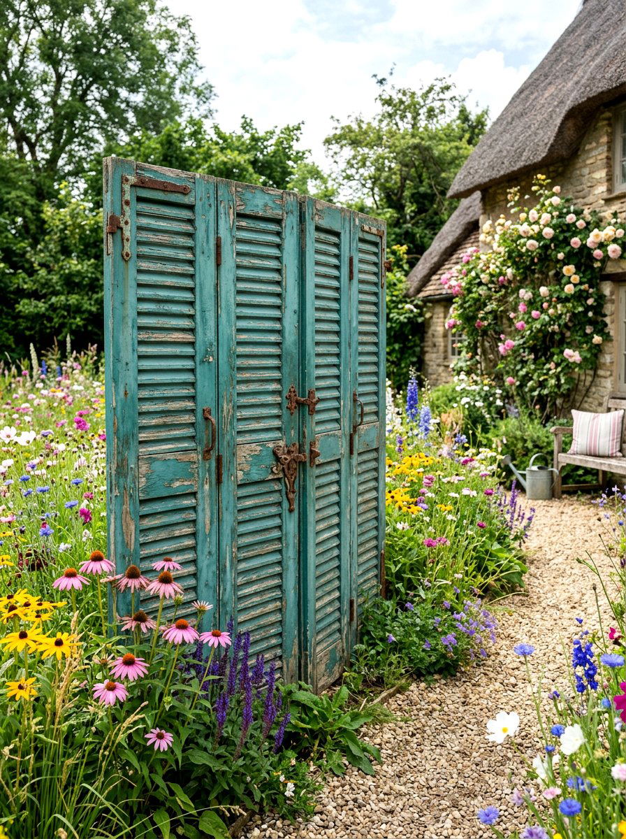 Reclaimed Wood Shutter - 30 AC unit landscaping ideas