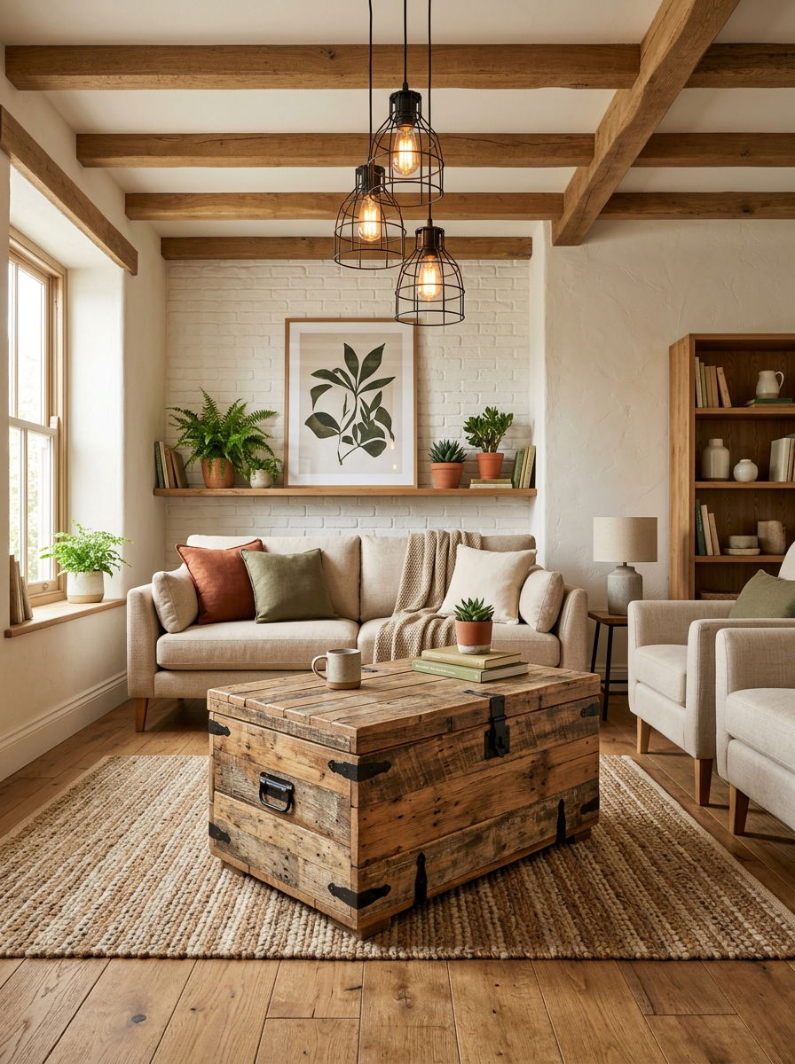 Reclaimed Wood Trunk - 30 trunk coffee table ideas