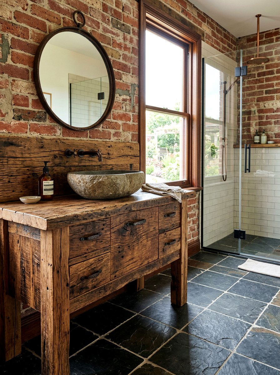 Reclaimed Wood Vanity - 30 wood vanity ideas
