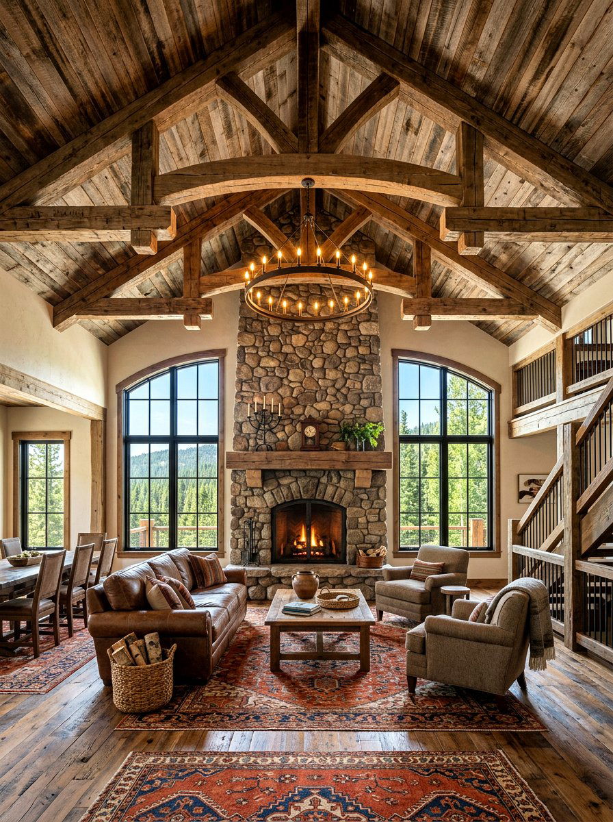 Reclaimed Wood Vaulted Great Room - 30 vaulted great room ideas