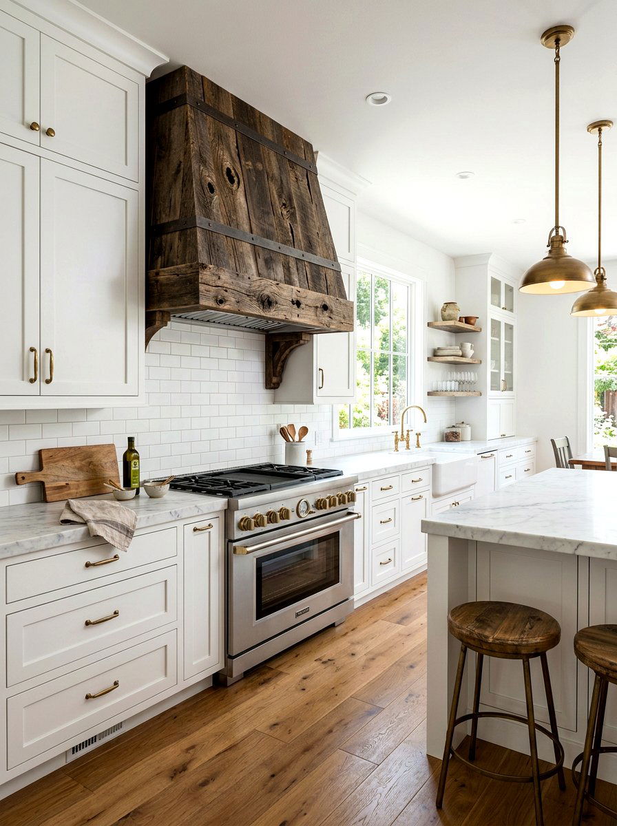 Reclaimed Wood Vent Hood - 30 wood vent hood ideas