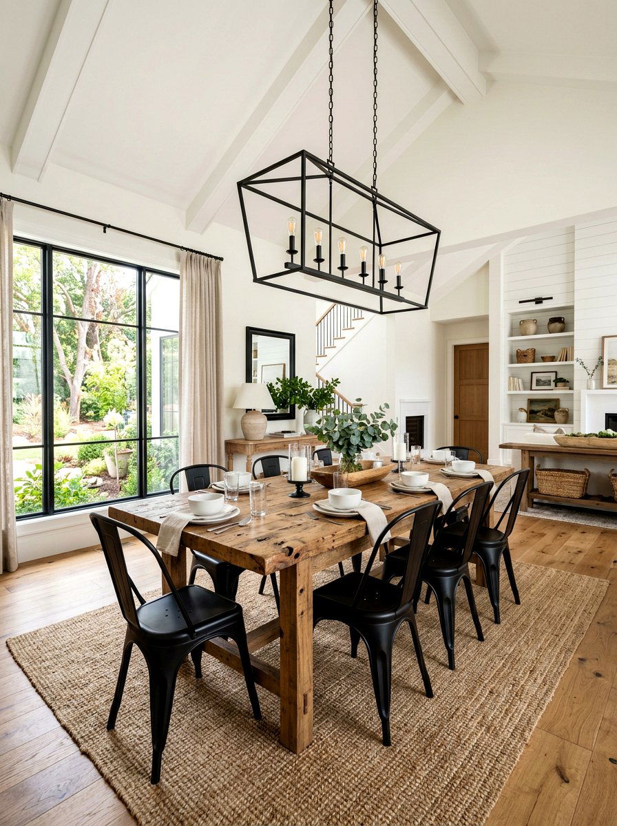 Reclaimed wood dining room - 30 sustainable home decor ideas