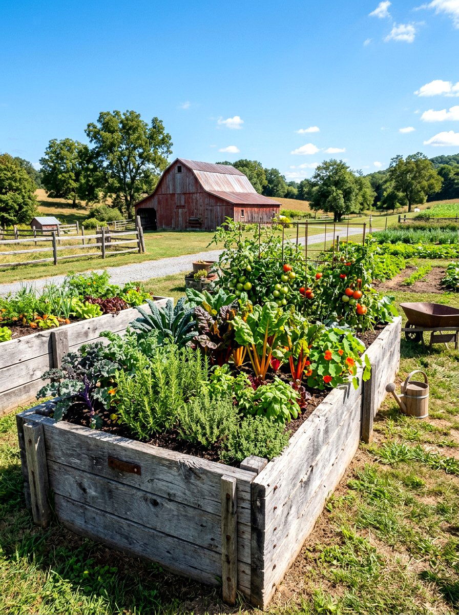 Reclaimed wood garden bed - 30 wood raised bed ideas