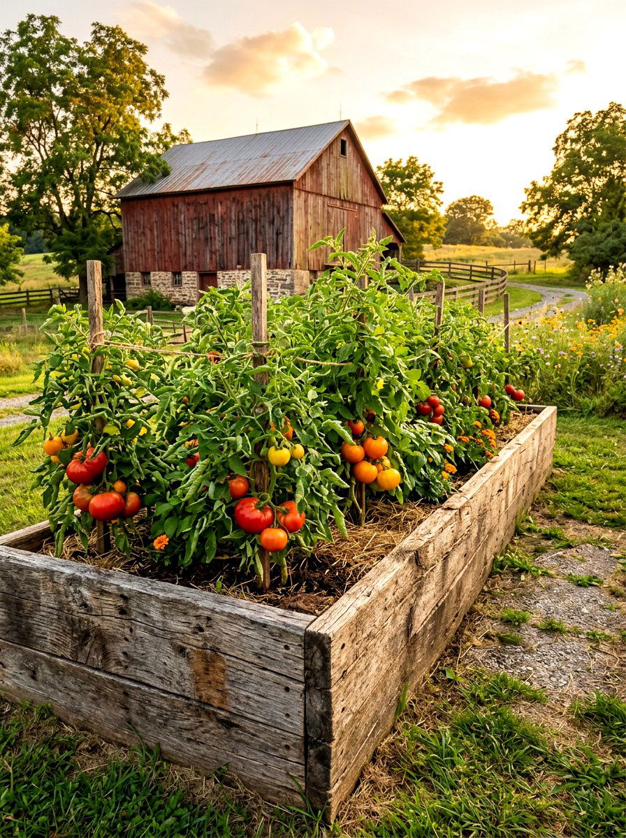 Reclaimed wood garden beds - 30 raised vegetable garden ideas