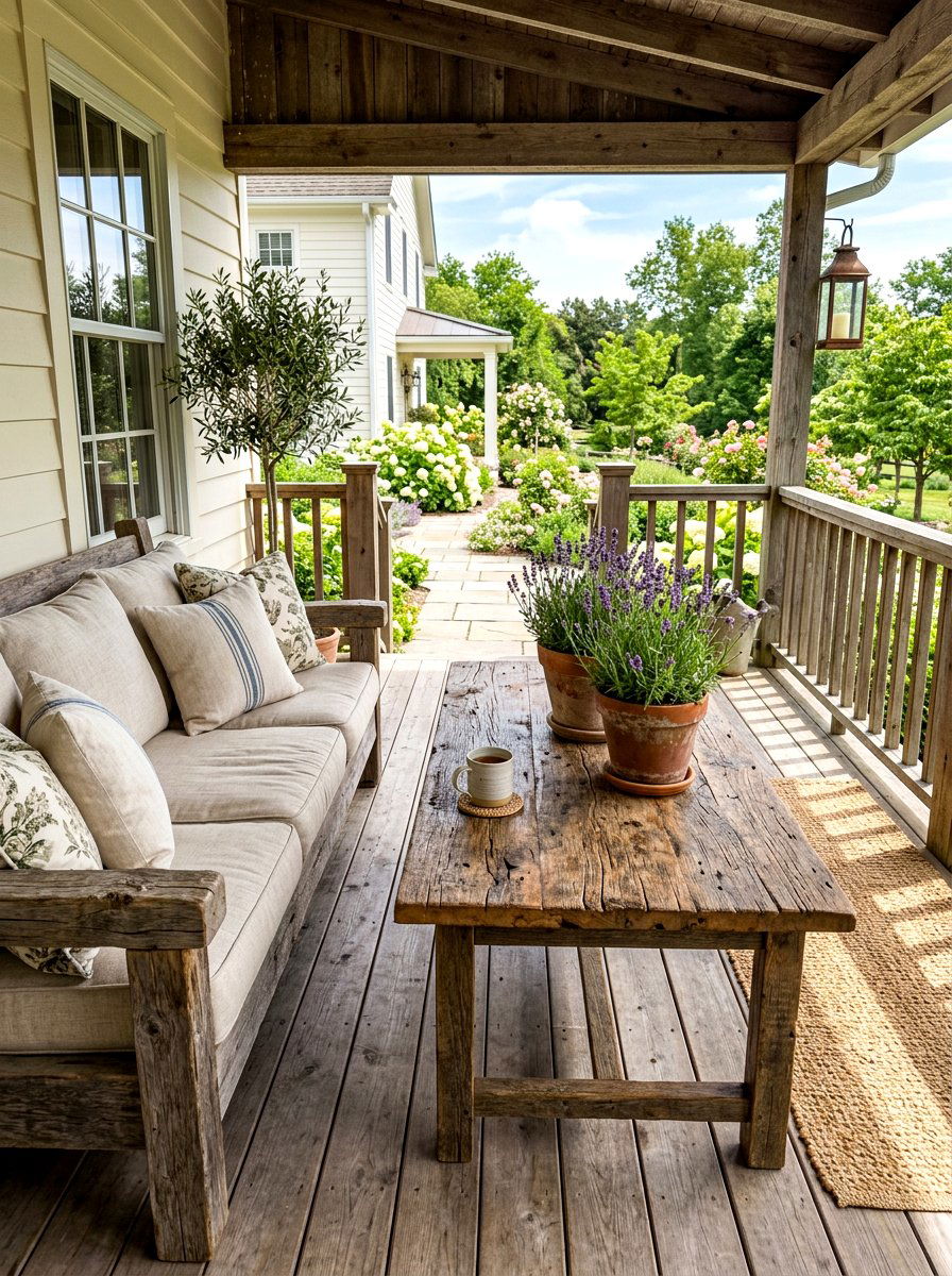 Reclaimed wood porch table - 30 porch coffee table ideas