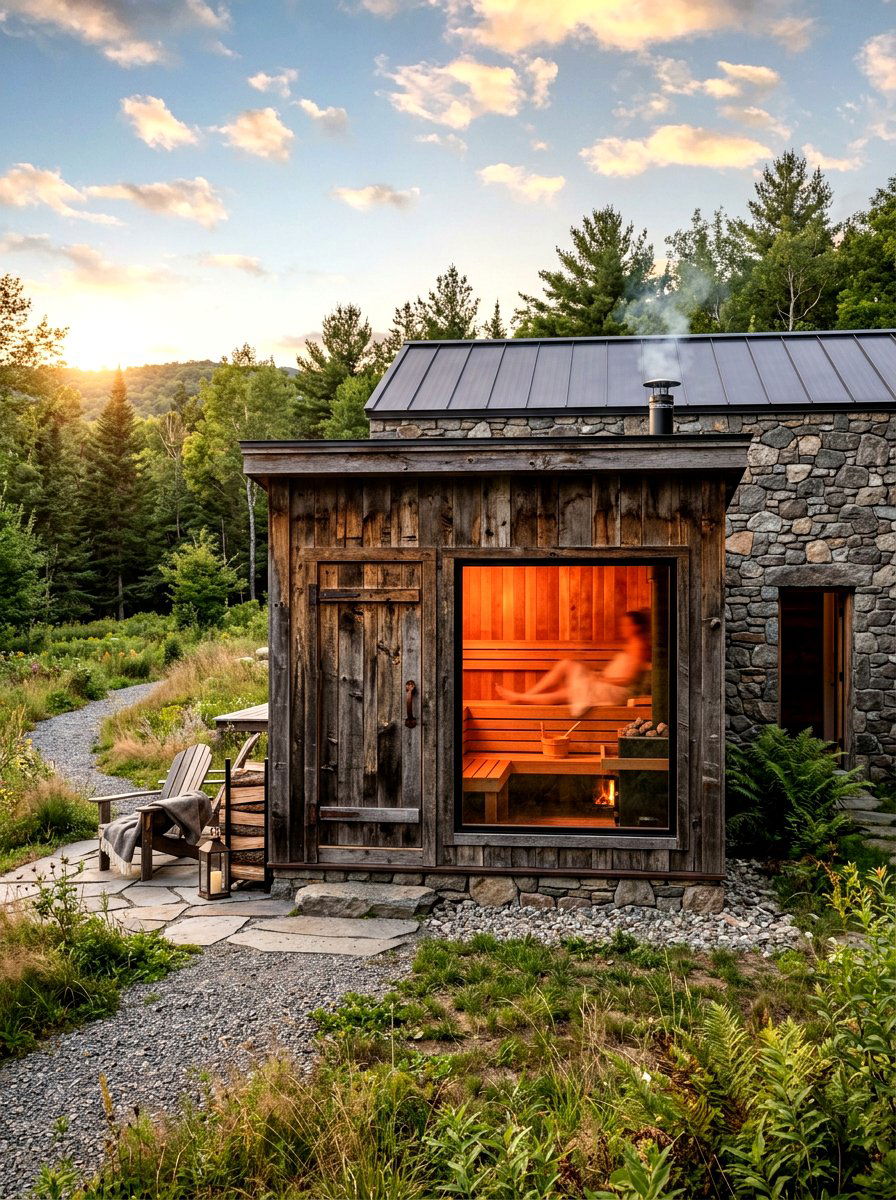Reclaimed wood sauna - 30 outdoor sauna backyard ideas aesthetic