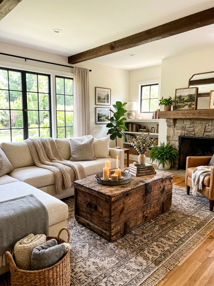 Reclaimed wood storage trunk - 30 reclaimed wood living room ideas