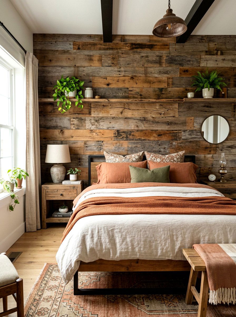 Reclaimed wood wall