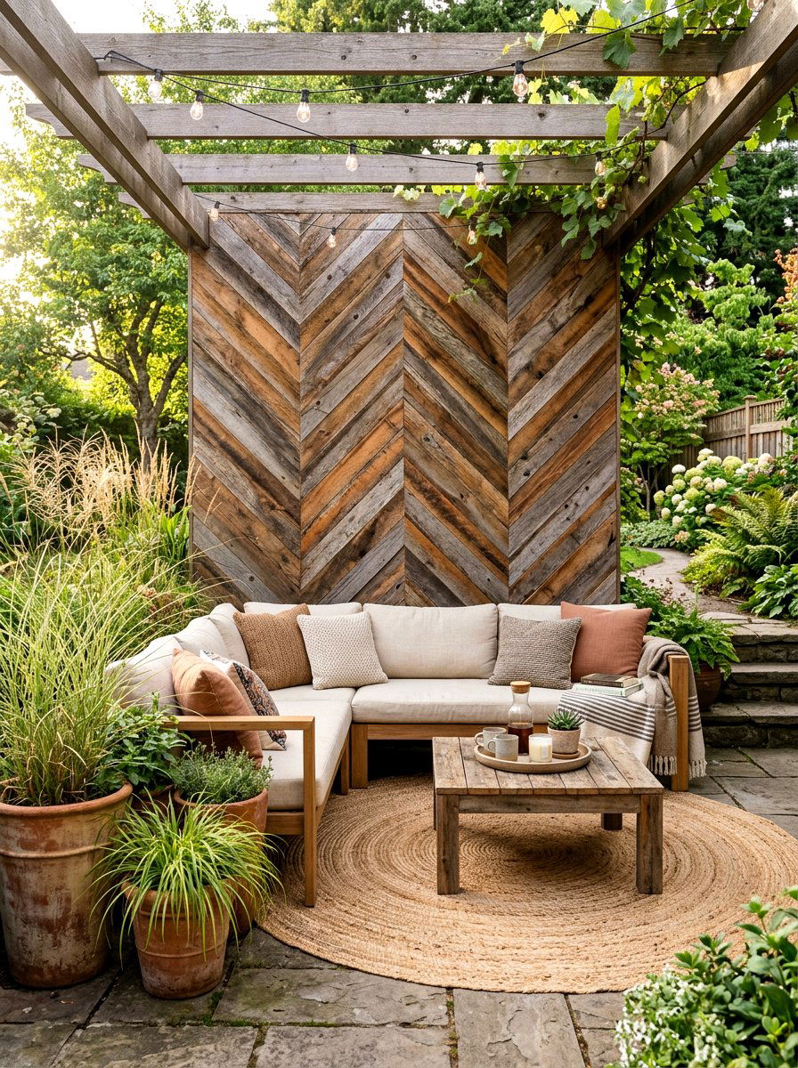 Reclaimed wood wall art - 30 outdoor wall art ideas