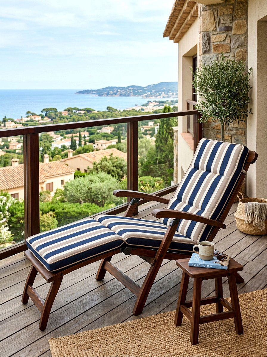 Reclining Wooden Balcony Chair - 30 balcony lounge chair ideas