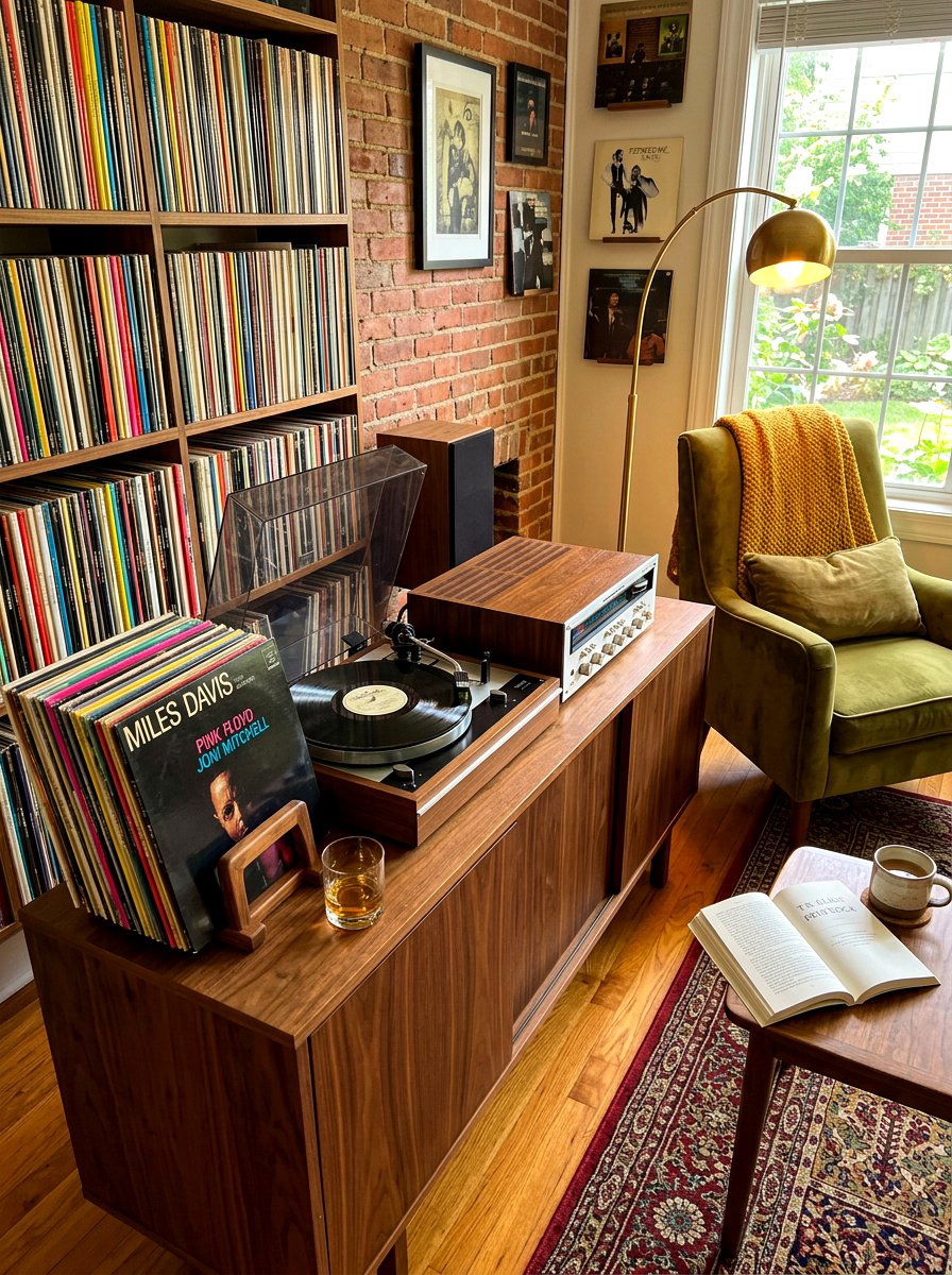 Record Player Setup - 30 TikTok living room decor ideas
