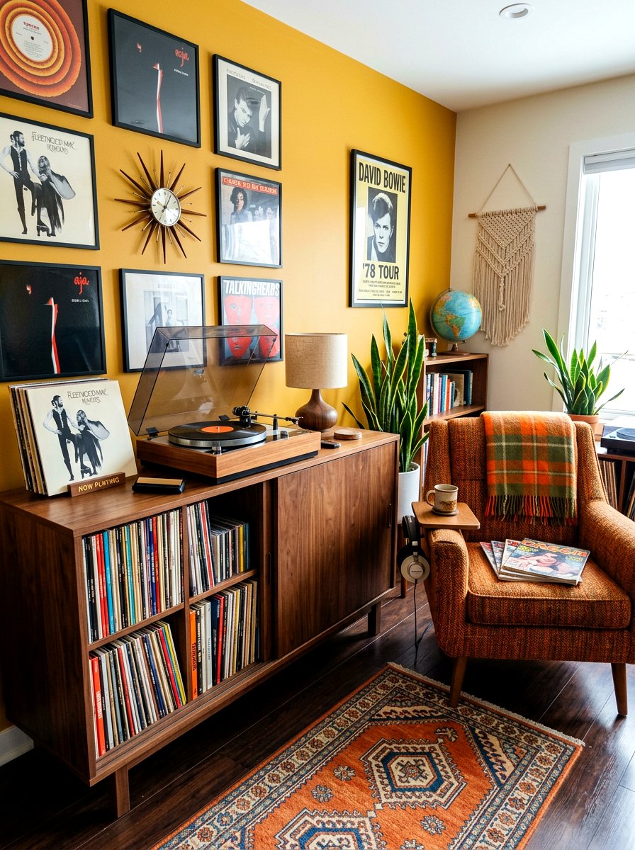 Record player station - 30 screen free living room ideas