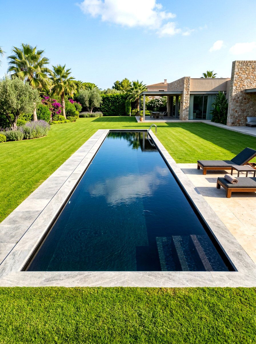 Rectangular Black Bottom Pool - 30 black bottom pool backyard ideas
