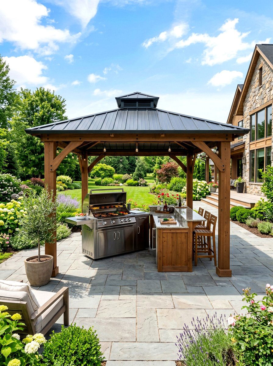 Rectangular Grill Gazebo - 30 small gazebo ideas