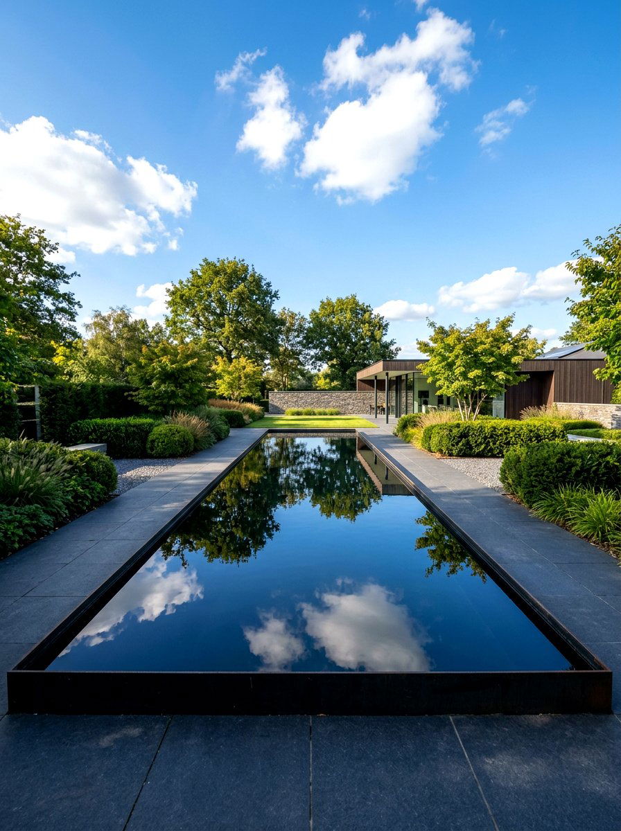 Rectangular Mirror Pond - 30 koi pond ideas