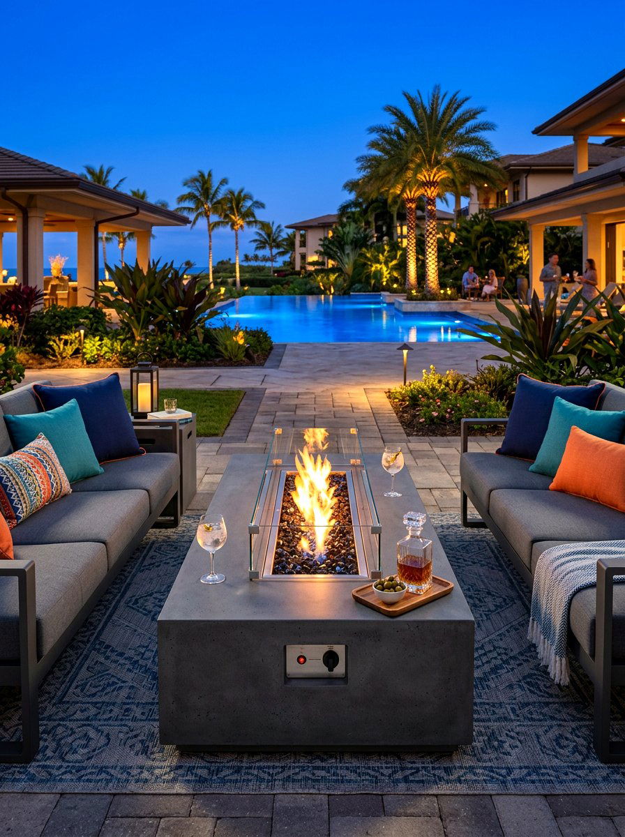 Rectangular Propane Fire Pit Table - 30 portable fire pit ideas